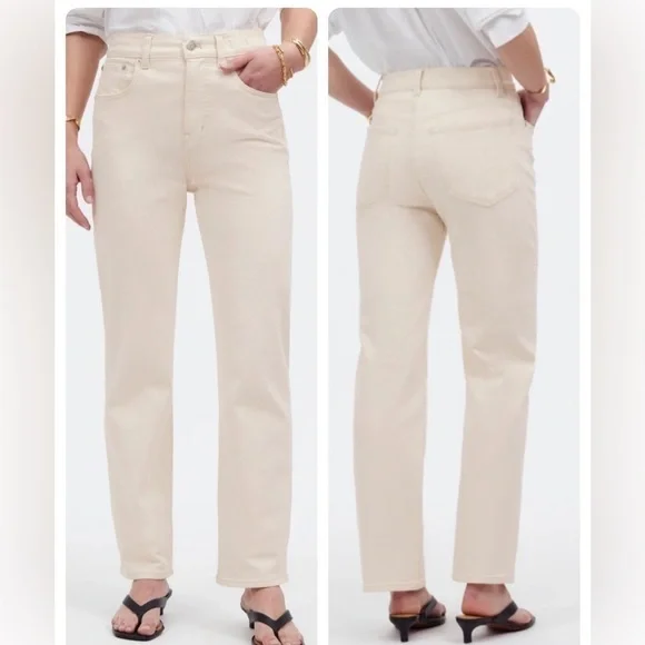 Madewell The 90s Straight High Rise Jeans Cream Size 29 - Picture 11 of 11